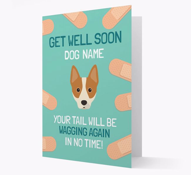 Personalized 'Get well soon {dogsName}' Card with {breedFullName} Icon